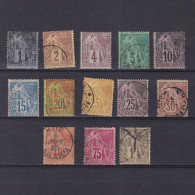 FRENCH COLONIES 1881, Sc# 46-59, CV $206, Part Set, Alphee Dubois, Used - Alphée Dubois