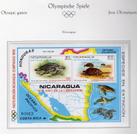 Teilnahme Olympiade 1980 Nicaragua Block 114 ** 45€ Schildkröten AD Text Befreiung 1979 Bloque Turtle Sheet Bloc America - Hiver 1980: Lake Placid