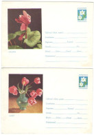 FLOWERS, 6 COVERS STATIONERY, C-da 158, B.T.III, 1963, ROMANIA - Entiers Postaux