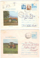 TRACTORS MAUFACTURED IN ROMANIA, 4 COVERS STATIONERY, Cod. 087- 088-090-091/85, 1985, ROMANIA - Entiers Postaux