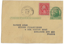 ENTIER REPIQUE (SEMBLE COUPE A GAUCHE) Avec Complément Affranchissement Pour Boulogne/Mer Repiquage Union Oil Company - 1921-40