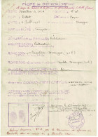 Fiche Démobilisation - 405e RA - DCA, 1256 Batterie - Réformé Temporaire N° 2, Retour Foyer, Prime Démobilisation, 1000F - Documenten