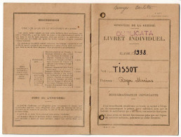 Duplicata "Livret Individuel, Contre L'Allemagne Du 2-9-39 Au 25-6-40, Délivré 1952, Bureau Recrutement DIJON - Documenten
