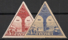 COTE DES SOMALIS - 1943 - PA N°YT. 11 à 12 - Chef-lieu - Neuf Luxe** / MNH - Ongebruikt