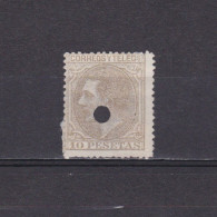 SPAIN 1876, Sc# 251, Telegraph Service, Round Hole, Used - Oblitérés
