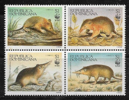 DOMINICAN Rep. 1994 - WWF, Solenodon, Bloc Of 4 Scott No. 1158 MNH - Dominicaine (République)