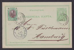 BULGARIA 1906, Pre-stamped Postcard From Plovdiv To Germany - Cartes Postales