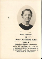 Carte Décès / Généalogie - Dame Catherine SOES (1871-1953) - AUDERGHEM - Veuve De Mr. Charles-Louis Duvieusart - (CD1) - Avvisi Di Necrologio