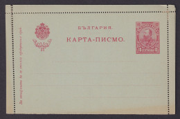 BULGARIA 1903, Pre-stamped Card Letter, Mi# K6, Unused - Cartes Postales