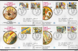 CITTÀ DEL VATICANO VATICAN VATIKAN CITY1986 VIAGGI DEL PAPA 1983 1984POPE'S TRAVELS SERIE SET FDC FILAGRANO RACCOMANDATA - FDC