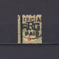 FIJI 1911, 5 Sh - R Overprint, Revenue, Used - Fidji (...-1970)