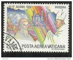 CITTÀ DEL VATICANO VATICAN VATIKAN CITY1986 POSTA AEREA VIAGGI DEL PAPA GIOVANNI PAOLO II POPE'S TRAVELS LIRE 2000 USATO - Poste Aérienne