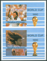 St. Vincent-Grenadinen 1990 Fußball-WM Italien Block 54/55 Postfrisch (C64959) - St.Vincent & Grenadines