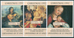 St. Vincent-Grenadinen 1992 Weihnachten Gemälde Block 111/13 Postfrisch (C64961) - St.Vincent & Grenadines