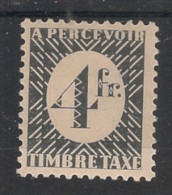 FRANCE LIBRE - 1945-46 - Taxe TT N°YT. 8 - 4f Gris - Neuf Luxe ** / MNH / Postfrisch - Autres & Non Classés
