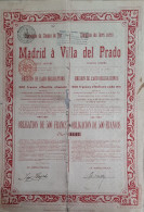 Compania Del Ferro Carril Madrid à Villa Del Prado - Obligation De 500 Francs - 1900 - Railway & Tramway