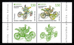 Bosnia Croatia 2025 Europa CEPT National Archaeological Discoveries Set With Labels In Block Of 4 MNH - Bosnie-Herzegovine