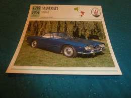 Voitures De Sport - Maserati 5000 Gt - Moteur 8 Cylindres En V à 4 Act, Cylindrée - Italie - Fiche Technique - - Altri & Non Classificati
