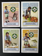 Congo Kinshasa 2012 Mi. 2072 - 2075 ND IMPERF Scouts Scoutisme Pfadfinder Faune Fauna Mushrooms Champignons Papillon - Neufs