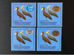 Sud-Soudan South Sudan Südsudan 2017 Mi. 17 I+II / 19 / 20 Vogel Oiseau Bird Surcharge Überdruck - Autres & Non Classés