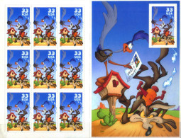 Wile E. Coyote. Minifoglio Con 10 Francobolli Dentellati 2000. - Blocs-feuillets