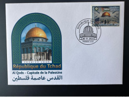 Tchad 2022 Mi. ? 150F IMPERF FDC Joint Issue Emission Commune Al Qods Quds Capitale De La Palestine - Islam