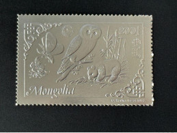 Mongolie Mongolia 1993 Mi. 2476 A Silver Argent Rotary Lions Butterfly Owl Eule Panda Papillon Schmetterling Chouette - Mongolie