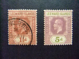42 LEEWARD 1921 1928 / REY GEORGE V / YVERT 65 A - 72 FU - Leeward  Islands