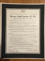 Mevr Rosalia De Vos Wed Van Leuven Pierre *1882 Mechelen +1957 Mechelen Dhaene De Vos Wouters - Avvisi Di Necrologio