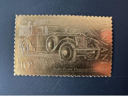 Tanzanie Tanzania 1985 Mi. ? 10'00 Gold Or 100th Anniversary Automobile Car Voiture Auto Rolls Royce Phantom - Voitures