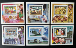 Madagascar Madagaskar 1992 IMPERF ND Bl. Mi. 1391 / 1397 I Zeppelin Adenauer Lions Dunant Red Cross De Gaulle - Croix-Rouge