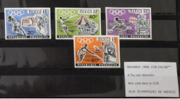 Rwanda 1968 COB 243 - 246 IMPERF Non Dentelé Jeux Olympiques Mexico Olympic Games Olympia Mexiko Sport - Neufs