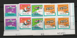 MACAO - AIRCRAFT SET OF 4 IN CORNER BLOCKS OF 4 MINT NEVER HINGED, SG £46+ - Blocs-feuillets