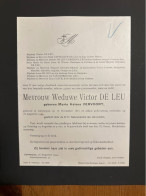 Mevr Weduwe Victor De Leu Geb Vervoort Maria Helena *1861 Antwerpen +1944 Antwerpen Schoonselhof Casteleyn Lereboullet B - Avvisi Di Necrologio
