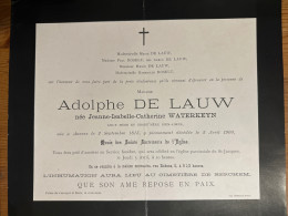Madame Adolphe De Lauw Nee Waterkeyn Jeanne *1815 Anvers +1900 Anvers Berchem Roselt - Avvisi Di Necrologio