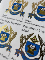 Togo 2022 IMPERF ND M/S Gold Doré Mi. ? 50 Ans Grande Loge Régulière Franc-maçons Freimaurer Freemasonry Masonic - Franc-Maçonnerie
