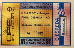 Pallavolo Maschile Biglietto Opel Cespeda Agrigento CAMST Bologna Campionato Serie A1 1987 1988 - Tickets - Vouchers