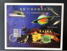 Congo Zaire 1997 Mi. Bl. 62 I Overprint Surchargé Hong Kong '97 Minéraux Mineral Space Espace Comet Comète - Neufs