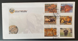 Malawi 2018 / 2019 FDC Mi. 1022 - 1027 Wildlife Faune Fauna Panther Leopard Elephant Lion Löwe Rhinoceros - Malawi (1964-...)