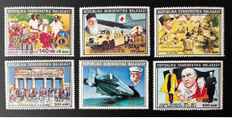 Madagascar Madagaskar 1992 Bl. Mi. 1391 / 1397 I Zeppelin Adenauer Brandenburger Tor Lions Dunant Red Cross De Gaulle - Zeppelins