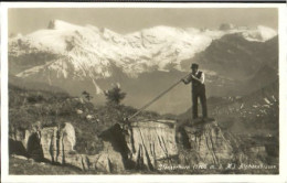 Stanserhorn Alphornblaeser Ungelaufen Ca. 1930 - Autres & Non Classés