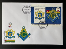 Togo 2022 FDC 1er Jour S/S Bloc ND Imperf Mi. ? 50 Ans Grande Loge Régulière Franc-maçons Freimaurer Freemasonry Masonic - Franc-Maçonnerie