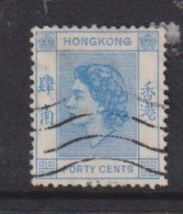 Hong Kong 1953 QE2 - 40c Blue SG 184a Used - Oblitérés