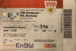 Biglietto Stadio Stoccarda Stuttgart Bochum 2006 Fußballticket - Tickets - Vouchers