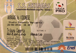 Akragas Vibonese Biglietto Ingresso Stadio Esseneto Agrigento Calcio Lega Pro Girone C - Tickets - Vouchers