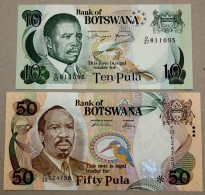 Botswana - 10 Pula 1992 P.12 UNC + 50 Pula 2005 P.28 UNC - Great Opportunity!! - Botswana