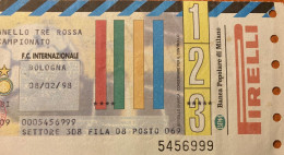 Inter FC Bologna Campionato Seire A Biglietto D'ingresso Stadio San Meazza Milano 1998 - Tickets - Vouchers