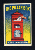 CINDERELLA : MATCH BOX LABEL - THE PILLAR BOX, MADE IN AUSTRIA - Erinnophilie