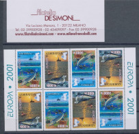 2001 EUROPA CEPT Azerbaigian - Minifoglio Acqua, MNH** - Autres & Non Classés