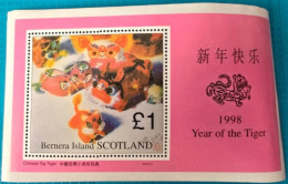 BOGEN / BLOCKMARKEN / BERNERA ISLAND SCOTLAND / YEAR OF THE TIGER 1998 - Blocs-feuillets